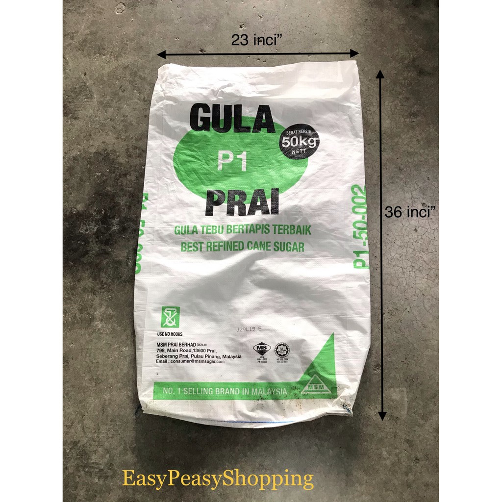 Shop Malaysia Used Recycle Sugar Bag 50kg Beg Guni Beg Simpan Barang Ready Stock Shopee Singapore