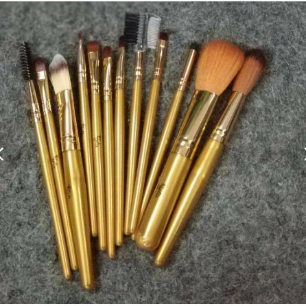 Kylie Brush Make Up Set Of 12 Pcs Gold Black Shopee Singapore