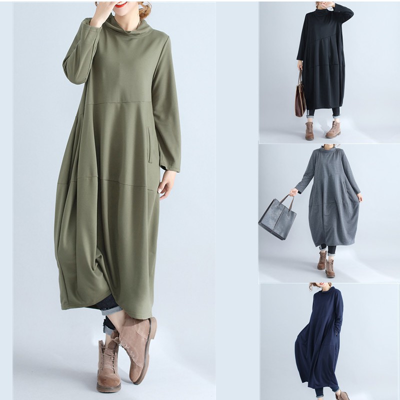 Women maxi dress Korean fashion loose 