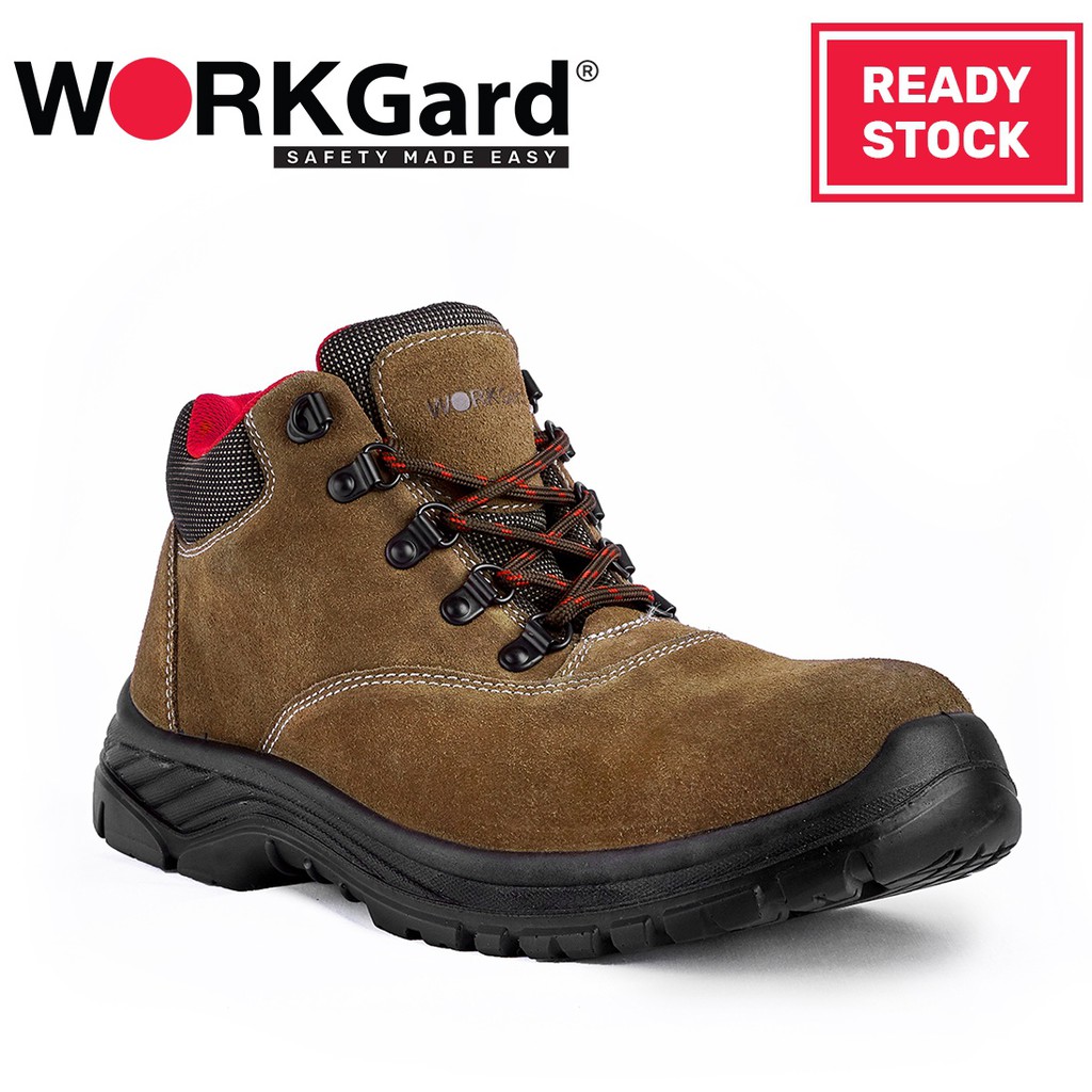 brown suede work boots