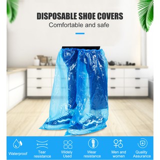 Image of 1 Pair Disposable Shoe Cover Boots Cover Long Rain Shoes &Water Boots Cover Anti-Slip Overshoe for Rainy Day Outdoor