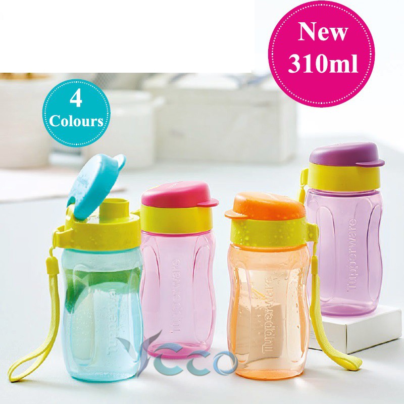 Tupperware Mini Eco Water Bottle Flip Top Cap 310ml Shopee Singapore