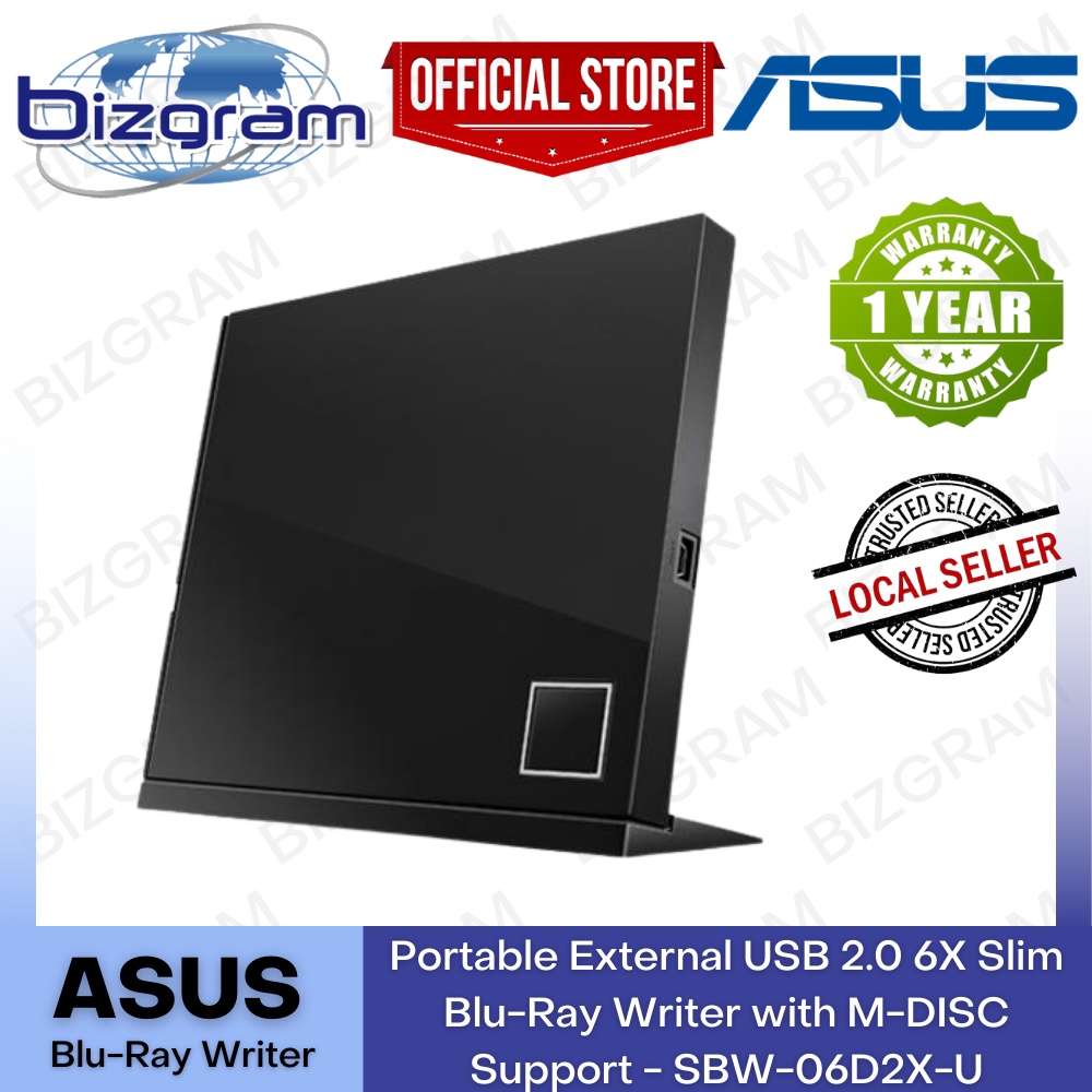 Asus Portable External USB 2.0 6X Slim BluRay Writer with MDISC