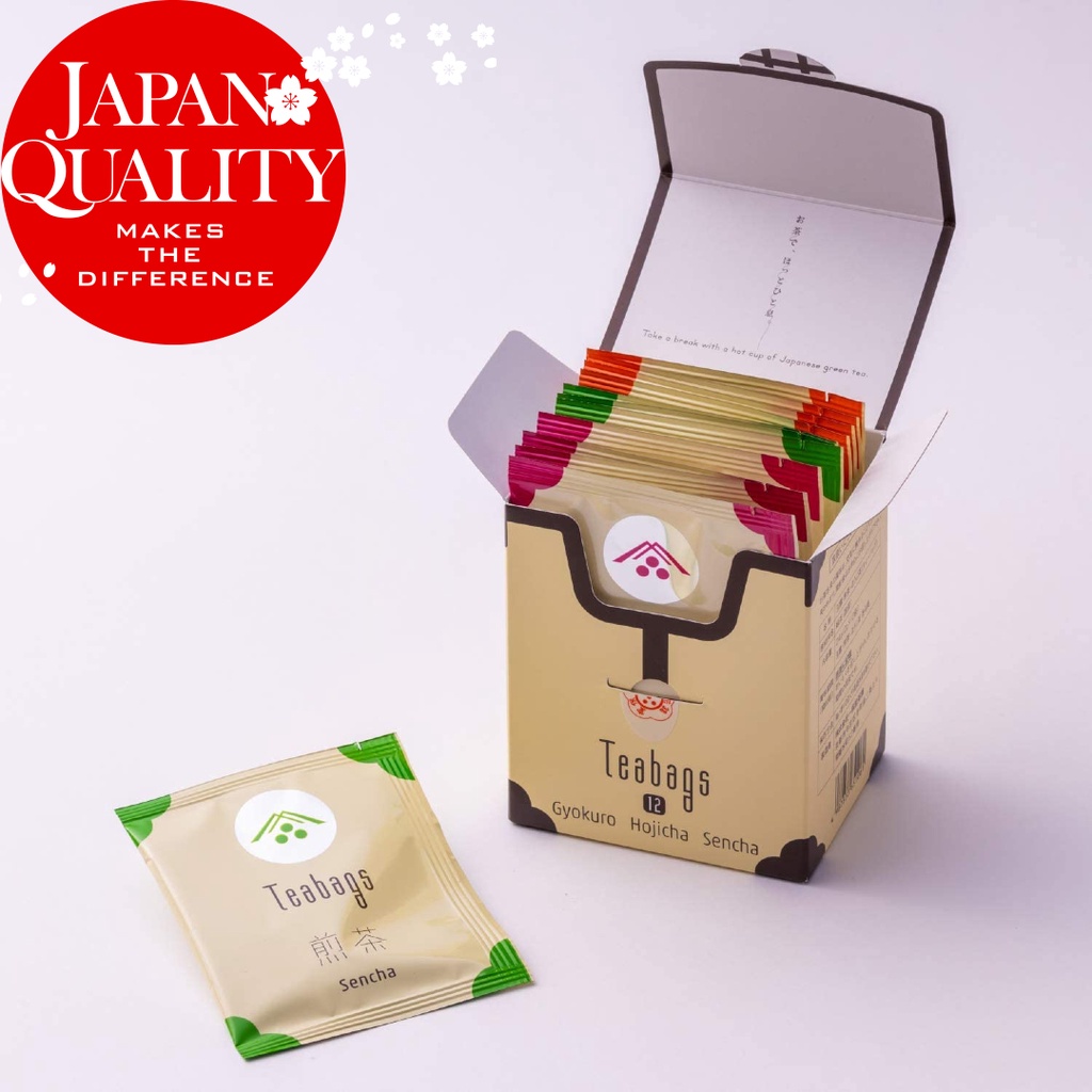 Japan Ippodo Tea Gyokuro Hojicha Sencha Bag Set 12 (4 bags each
