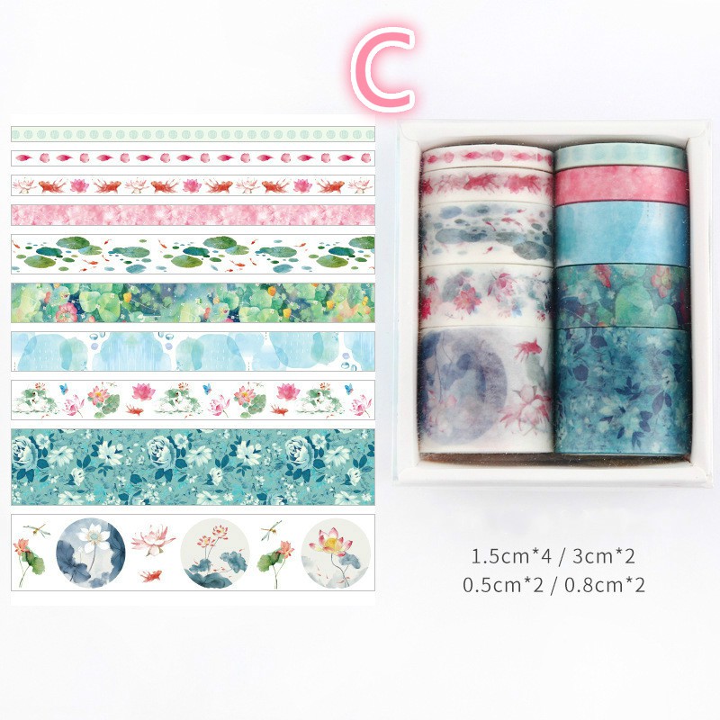 Sticky Adhesive Paper Masking Tape with Lovely Printed Patterns and Long-Lasting Colors 27 Rolls Washi Tape Set DIY Gift Wrapping Scrapbooking and Craft 