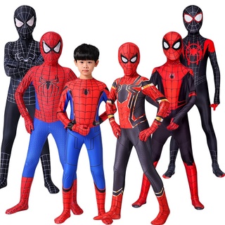 Iron Spider Cosplay Amazing Spiderman Miles Halloween Costume Peter Parker Zentai Superhero Bodysuit Suit For Kids Adults