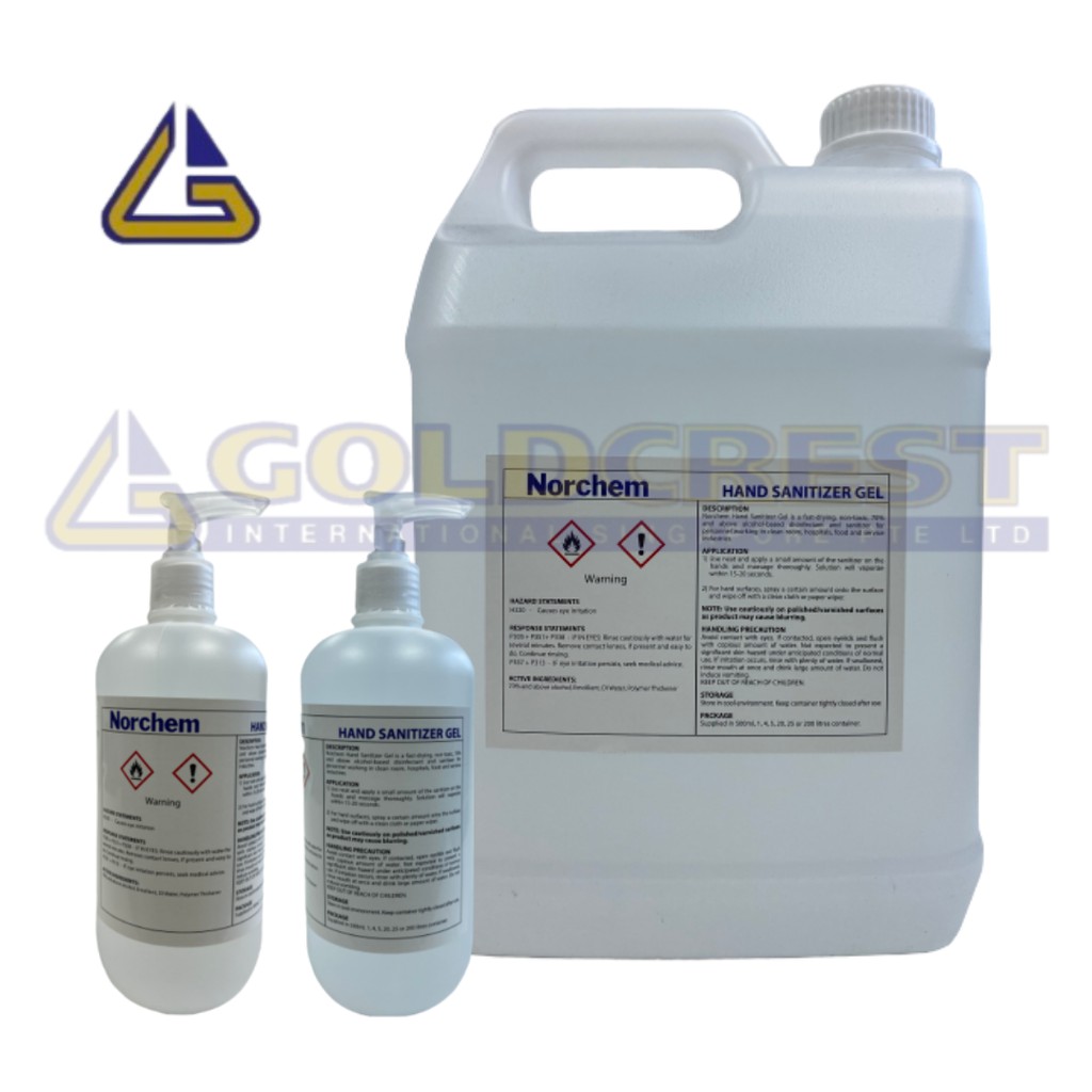 Norchem Hand Sanitizer Gel 70 Isopropyl Alcohol 5l Shopee Singapore
