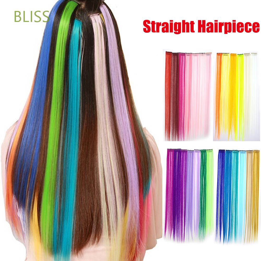 Bliss Colored Rainbow Color One Piece Hair Extensions Clip In Hairpieces Shopee Singapore