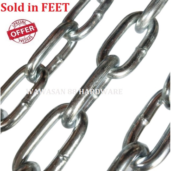 Shop Malaysia Special Price Galvanized Iron Link Steel Metal Chain Besi Rantai Besi Shopee Singapore