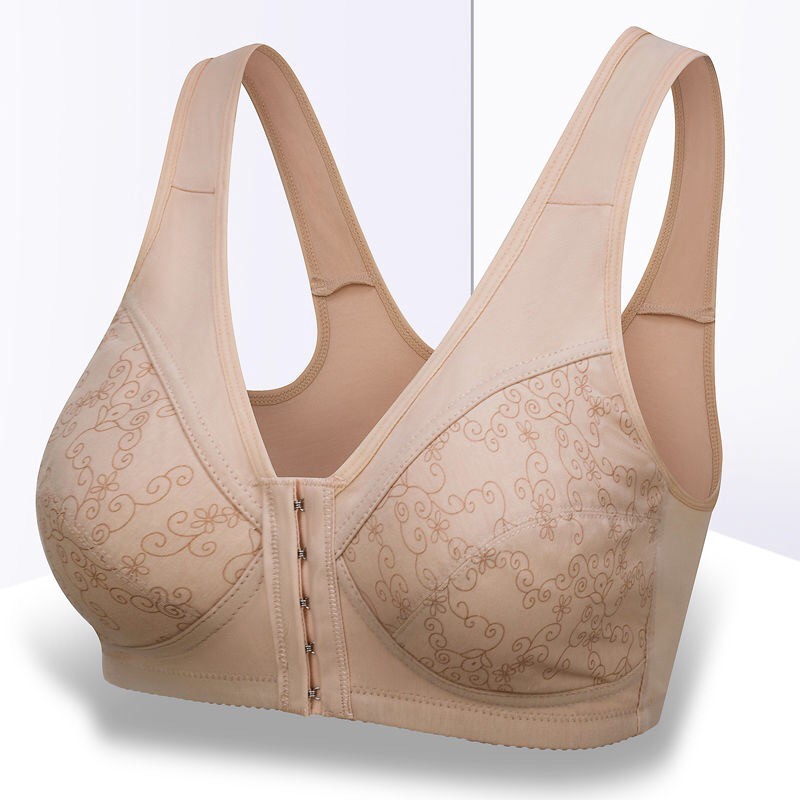 Plus Size Front Closure Bra Large Full Cup Breast Brassiere Push Up Big Lingerie Wire Free A B C