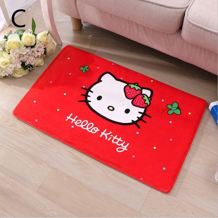 Lovely Soft Natural Flocked Hello Kitty SlipProof Home Carpet Car