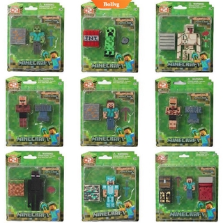 Game Minecraft Character Props Building Block Model PVC Action Figure Figurines Toy Collectible Model Toy | Bolive |
