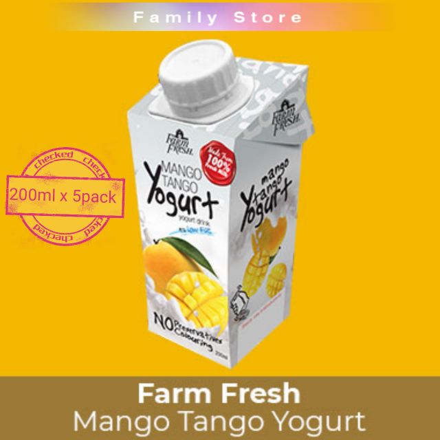 UHT Farm Fresh Mango Tango Yogurt (200ml x 5pack) | Shopee ...