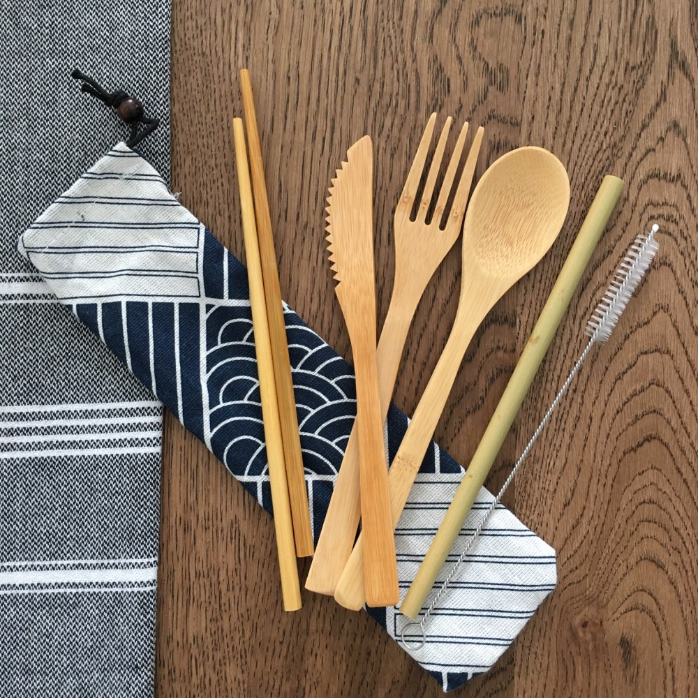 6 Piece Japanese Tableware Portable Bamboo Wooden Cutlery Set Shopee