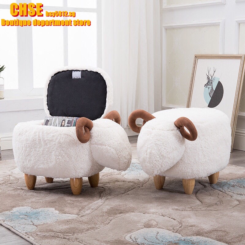 In stock】Sheep Animal Ottoman Stools Children's Stool Animal Shape Footrest  Stool | Shopee Singapore