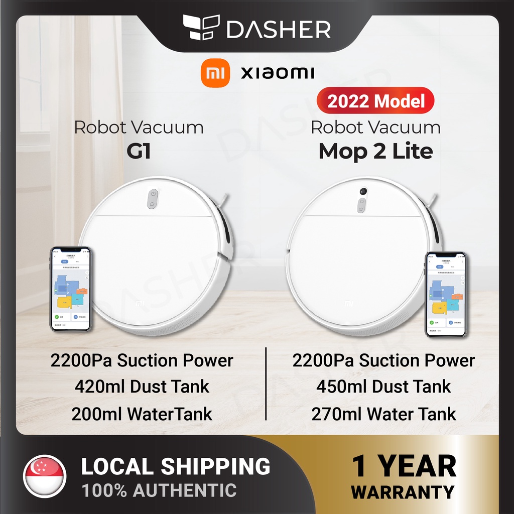 【GLOBAL】Xiaomi Mijia G1 & Mop 2 Lite Vacuum-Mop Essential 2in1 Vacuum ...