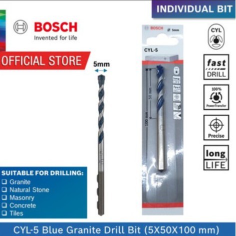 Blue Granite 5 x 50 x 100 MM Bosch béton perceuse cyl-5