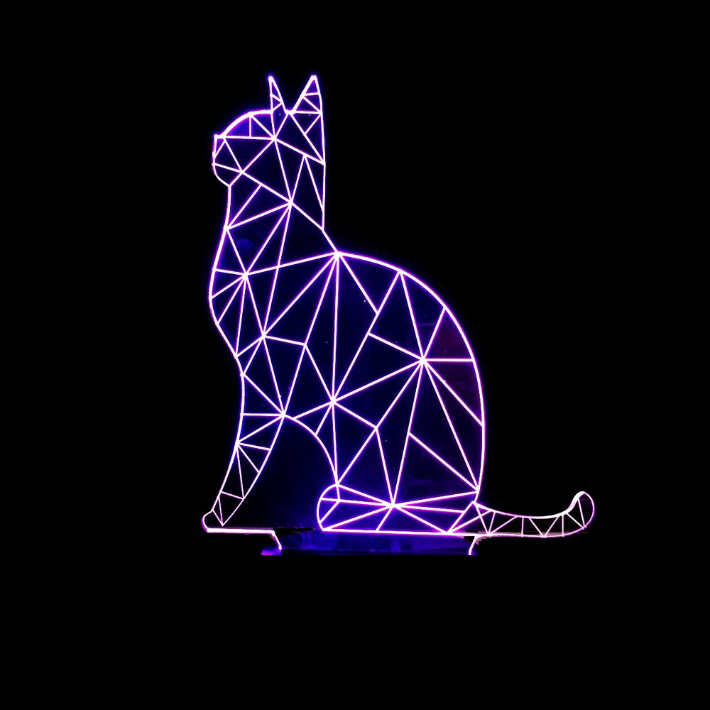 Guardian Cat 3d Led Nightlight 7 Color Changing Room Atmosphere Light