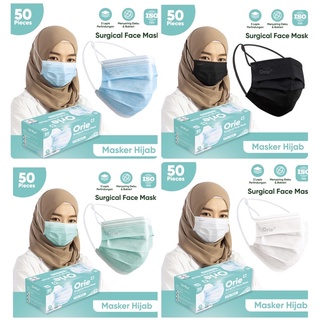 Headloop Mask 3ply Orie+ Medical Hijab Contents 50pcs