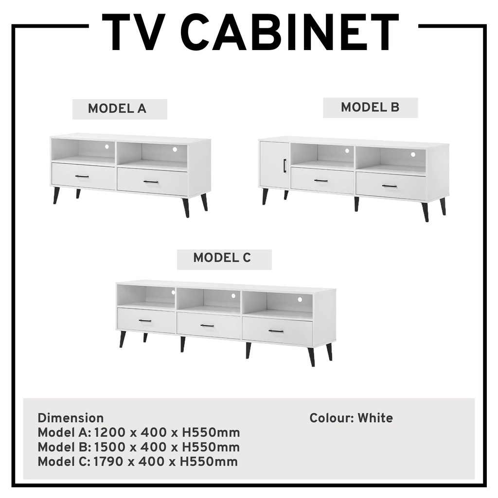 TV TV Console Living Room Furniture TV Rack TV Stand White TV