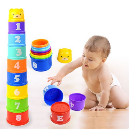 rainbow stacking cups