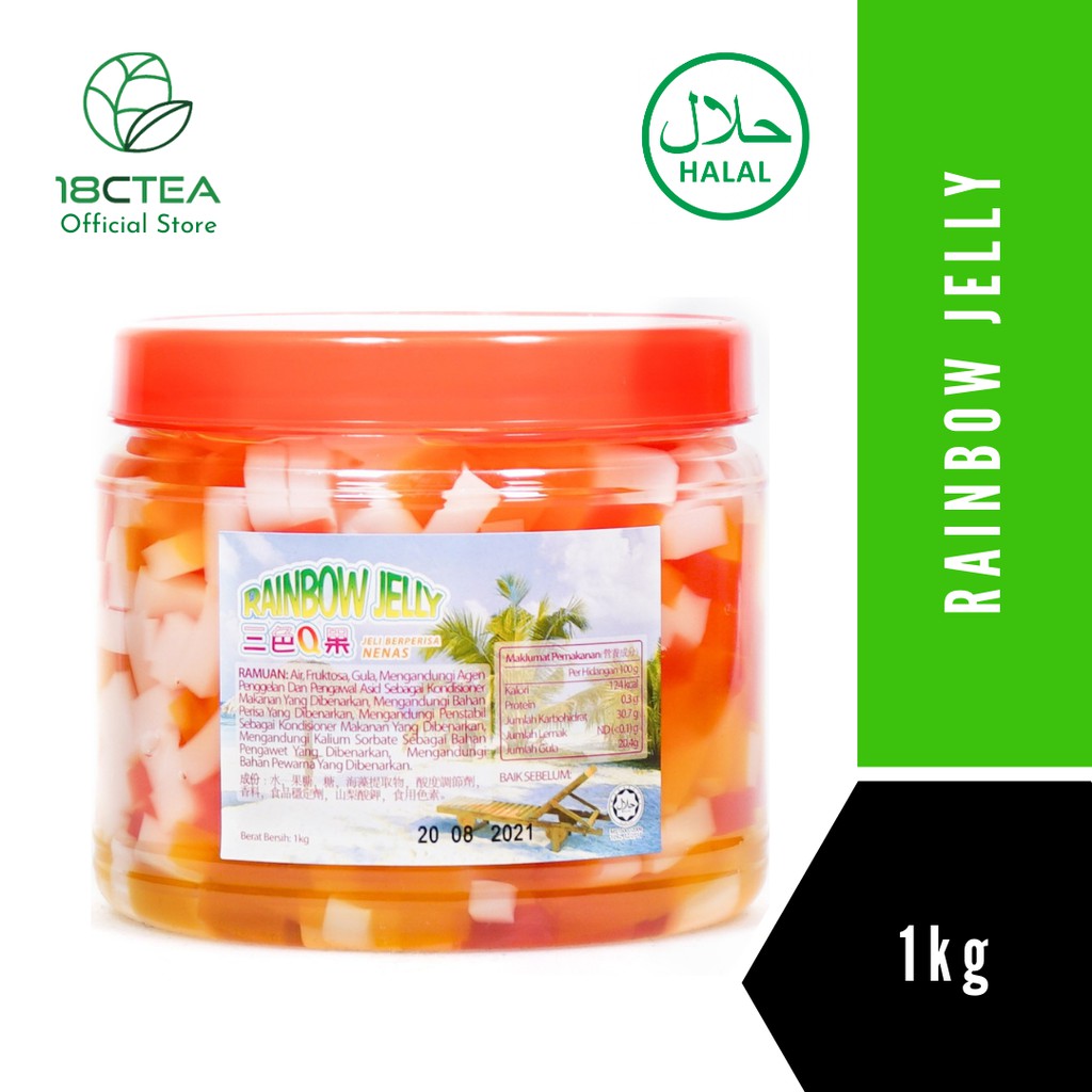 Shop Malaysia Rainbow Jelly 1kg 3 Colors Q Fruit Halal Shopee Singapore