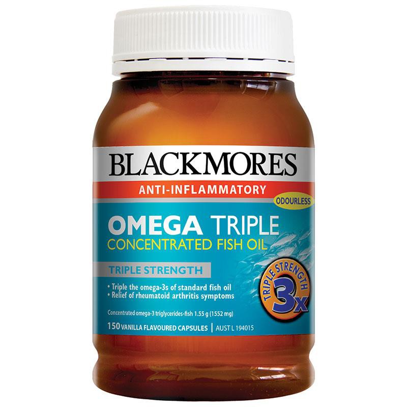 Blackmores Omega Triple Concentration Fish Oil 150 Capsules Singapore