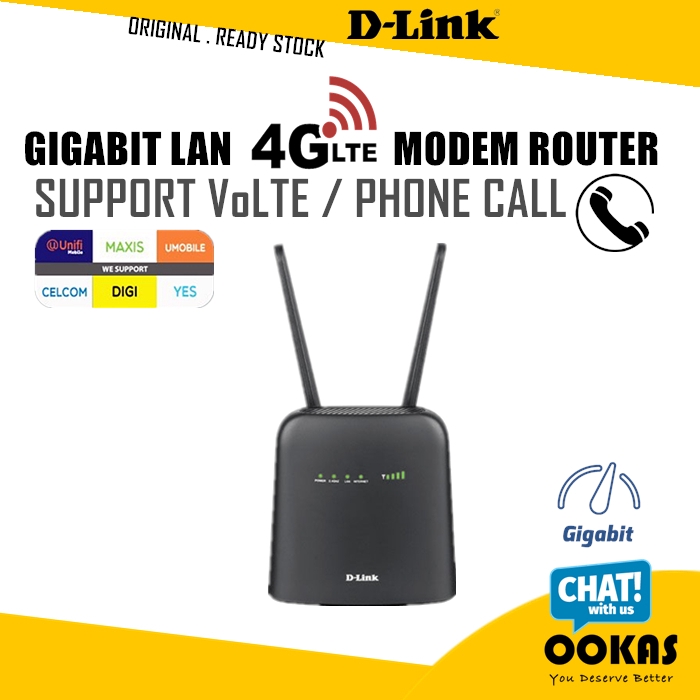 D Link Dwr 920v Gigabit Ethernet Lan 4g Lte Wireless Wifi N300 Modem Router Support Dial Phone Voice Call Volte Shopee Singapore