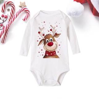 Merry Christmas Toddler Baby Long Sleeve Romper Jumpsuit Infant Newborn Girls Boys Outfit Christmas Deer Print Clothes Gifts #1