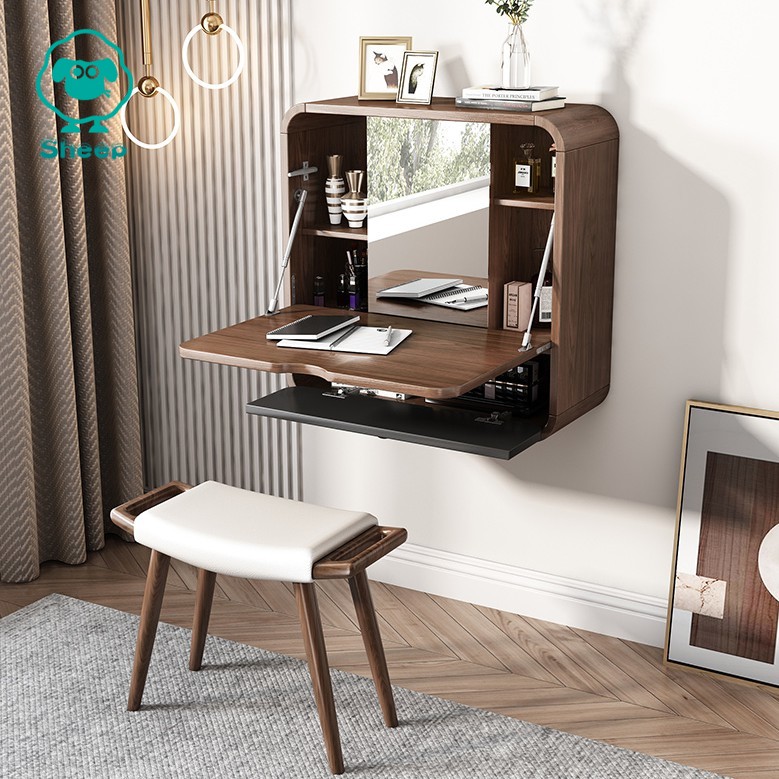 Sheep Solid Wood Dressing Table Bedroom Furniture Small Family Dresser Wall Mounted Simple Collection Cabinet Wall Mounted Makeup Table Shopee Singapore