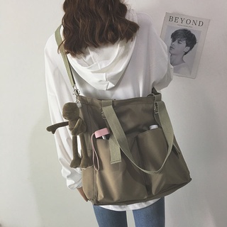 womens single shoulder large capacity portable shopping bag,E Korean student Harajuku ins single shoulder bag minimalist Parkour canvas bag 