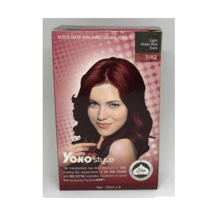 Yoko Style Hair Color Cream 7 62 Light Violet Red Dark 25ml X 2