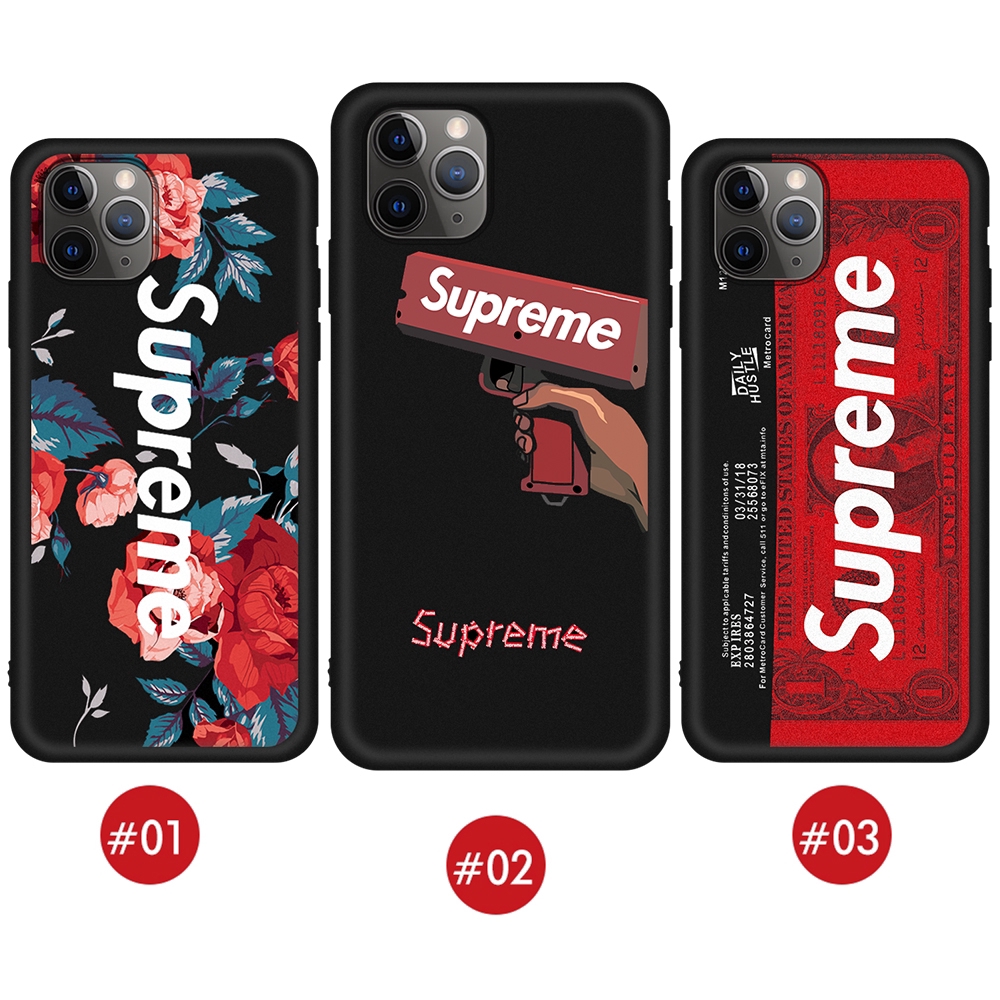 Supreme Patterned Painted Soft Tpu Protective Case For Iphone 11 Pro Max 19 Black Matte Silicone Cover For Apple Shopee Singapore