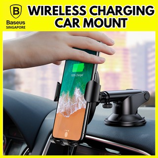 Baseus Car Mount Wireless Charging Charger Gravity Car Phone Mount Holder Chargers Car Accessories Must Use QC USB PORT