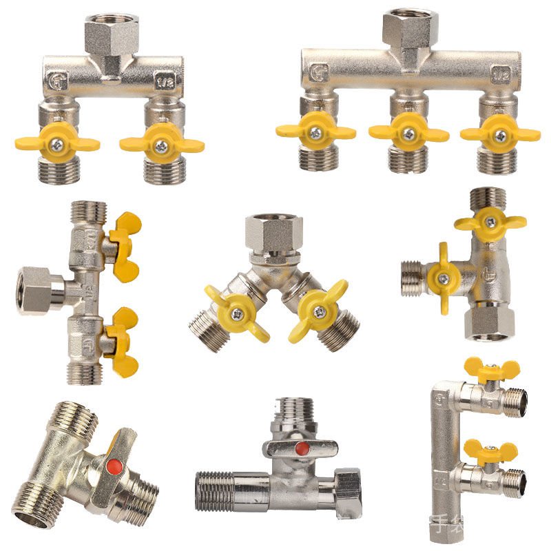 Copper Ball Valve Tee With Alive Joint One Point TwoWay Switch Water