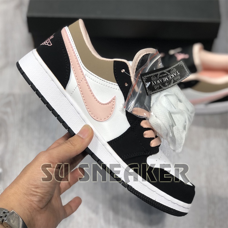 Rubber Sneakers) Jordan 1 Low Peach Mocha Sneakers With Low Tube (Full Box)  | Shopee Singapore