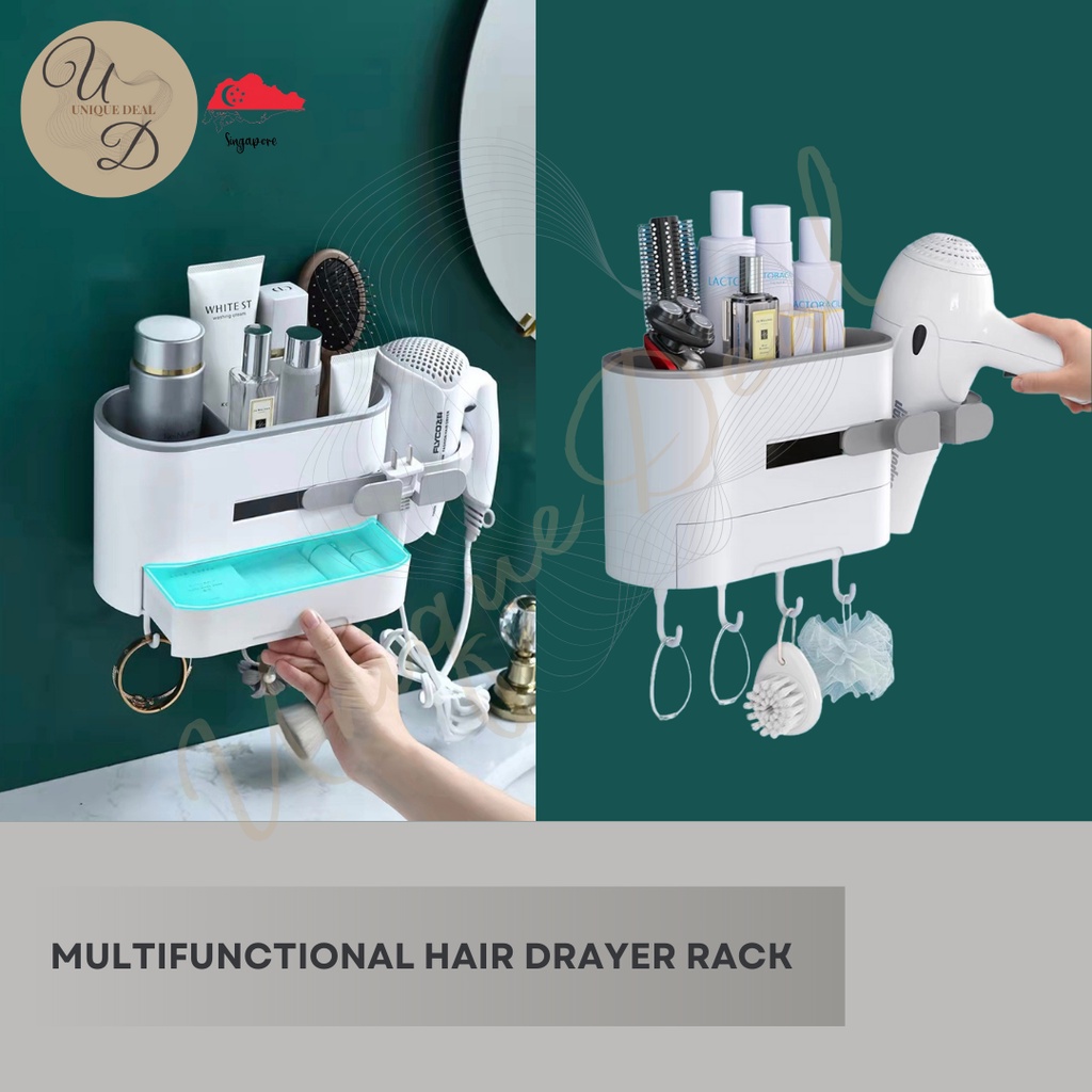 [LOCAL READY STOCK] MULTIFUNCTIONAL HAIR DRAYER RACK WALL MOUNTED