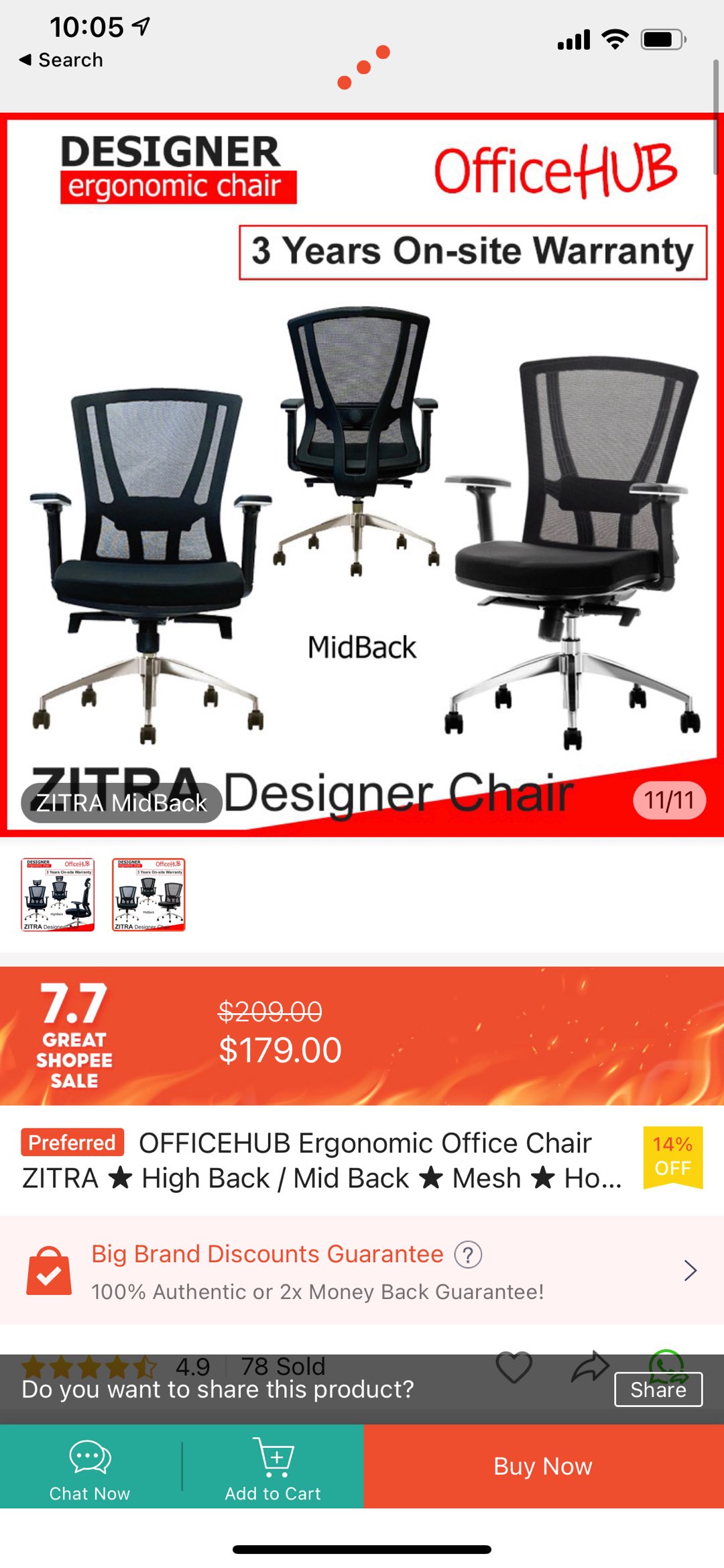 Officehub Ergonomic Office Chair Zitra High Back Mid Back Mesh Home Study Executive 3 Years Warranty Shopee Singapore