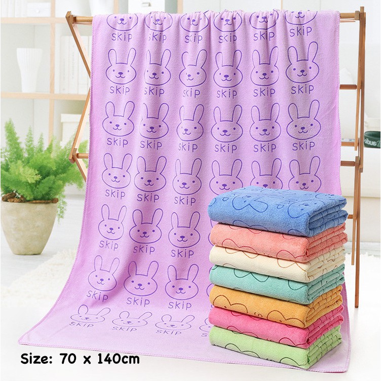 Soft Microfibre Kids Bath Towel Good Water Absorbent Towels 70x140