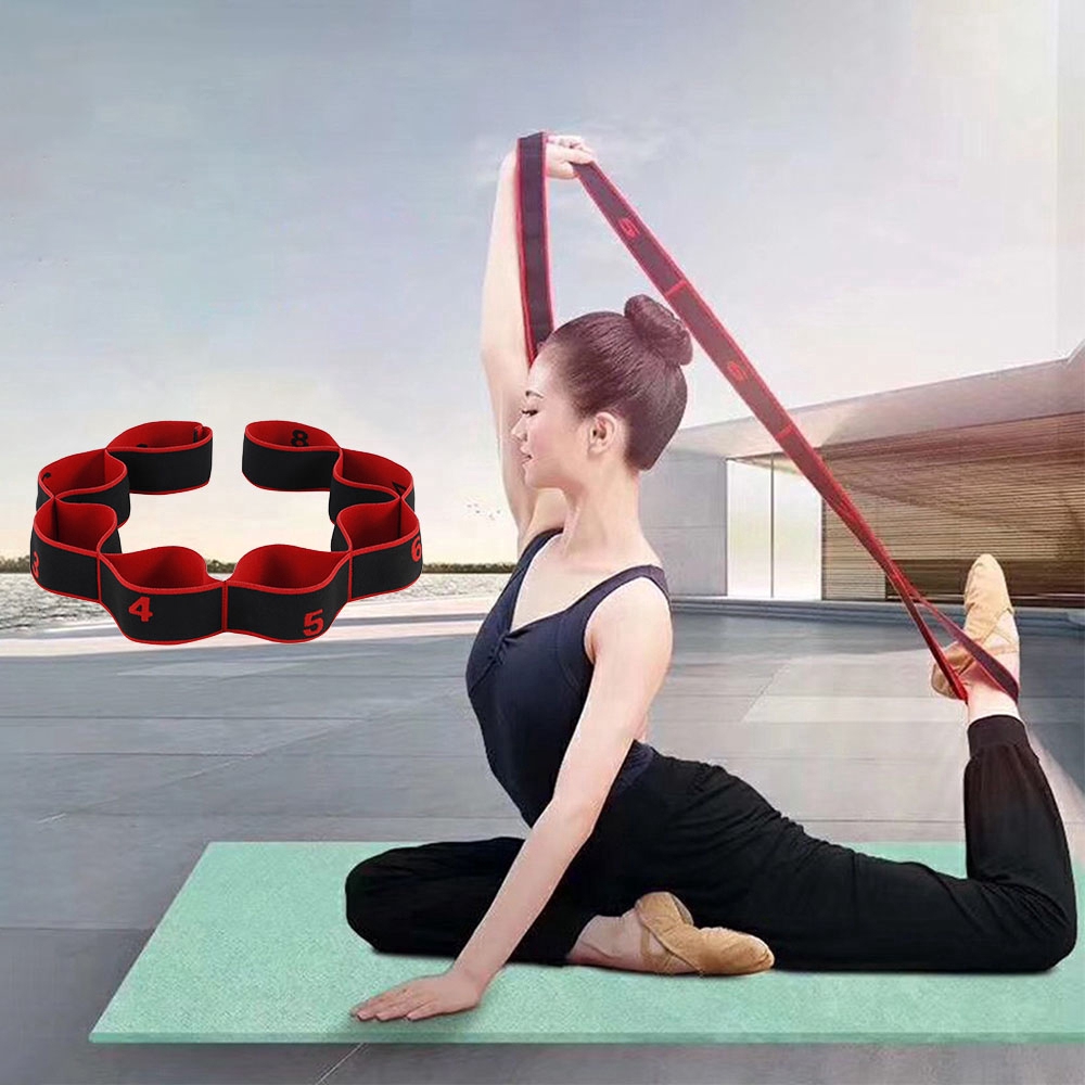 90cm Nylon Digital Yoga Elastic Band Stretch Band Pilates Exercise