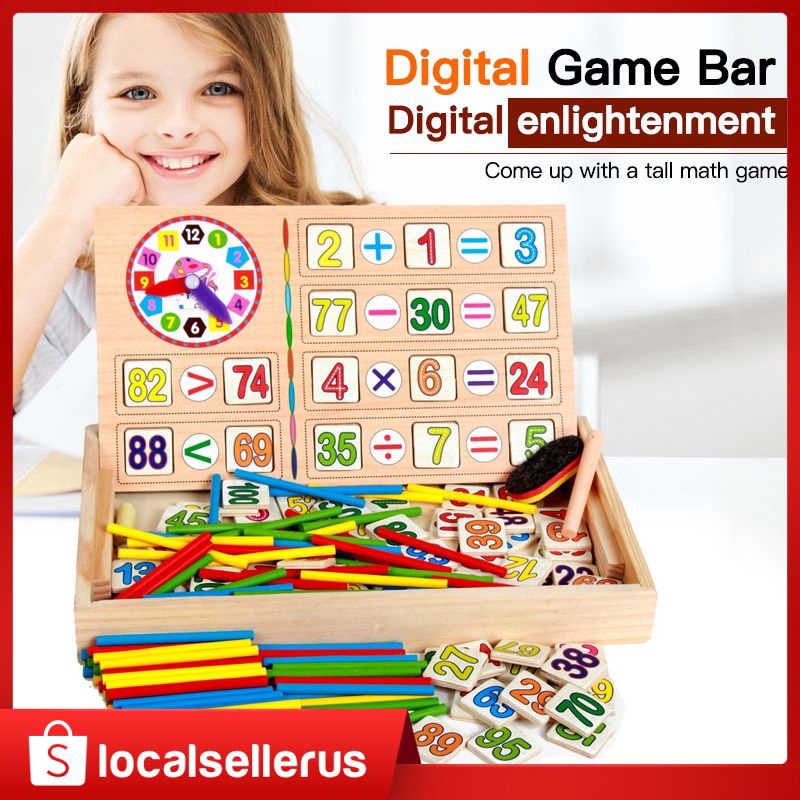 READY New Wooden Educational Number Math Calculate Game Toy Kids ...