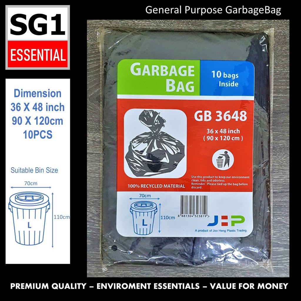 GARBAGE BAGARBAGE BAG (L) SIZE. 36INCH X 48INCH 10PCS ...