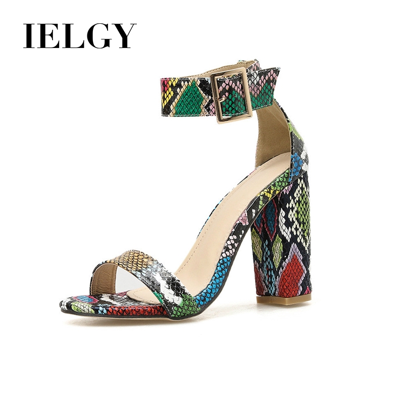 snake high heel sandals
