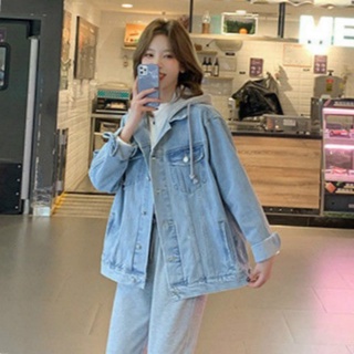 Image of thu nhỏ Korean Version Women's Retro Loose Denim Long-Sleeved Hooded Jacket 2022 Student Spring Autumn New Style Casual All-Match Top #3