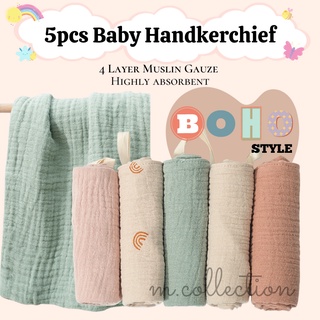 5pcs set Baby Feeding Towel Soft Absorbent Gauze Bath Towel Newborn Washcloths Saliva Towel Nursing Towel Handkerchief