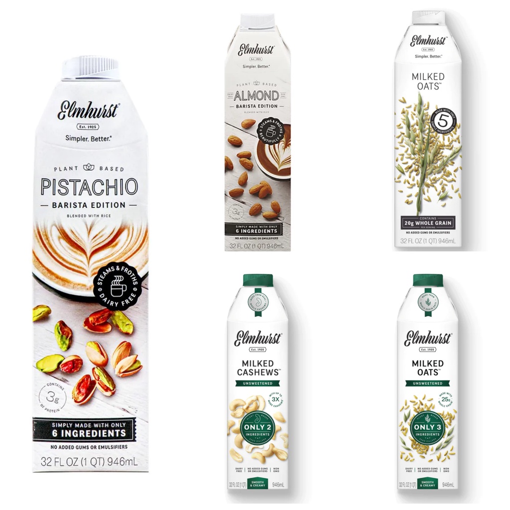 Elmhurst Unsweetened [Milked Oats /Milked Cashews ] / Oats / Barista