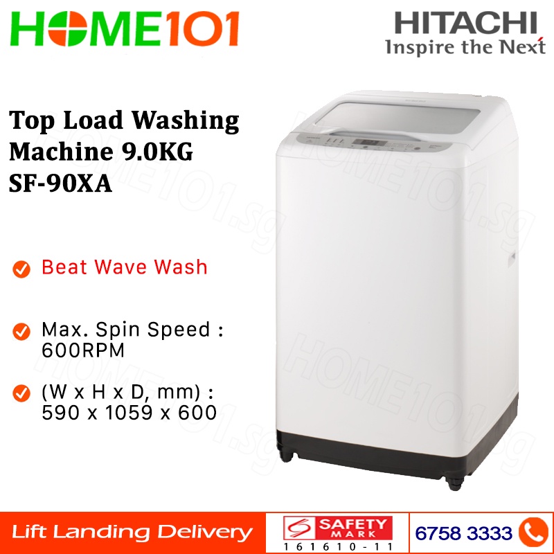 Hitachi Top Load Washing Machine 9.0kg SF90XA Shopee Singapore