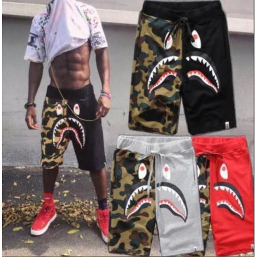 bape shark camo shorts