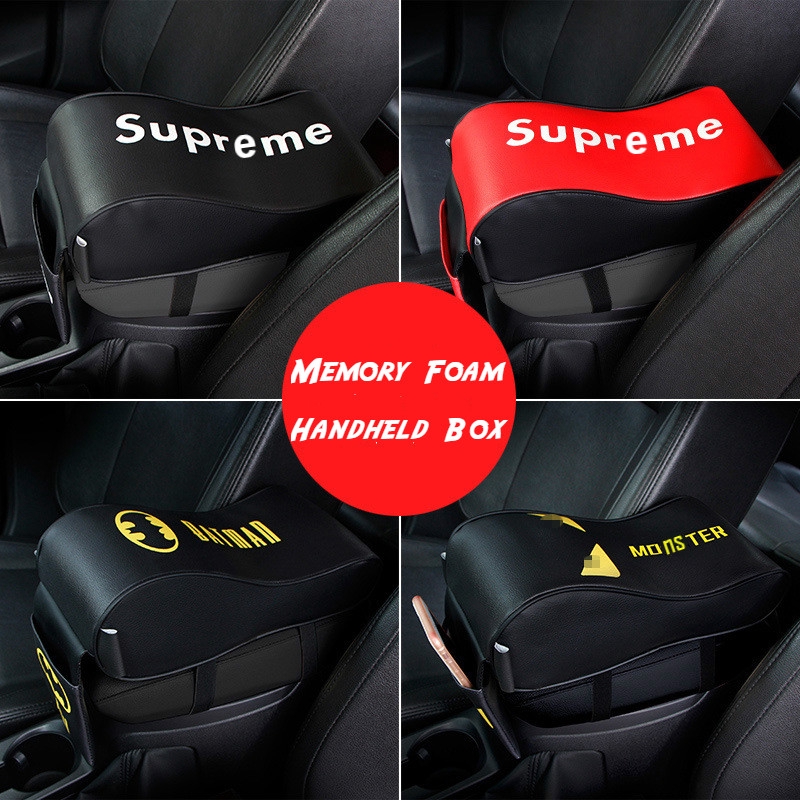 Sup Fashion Memory Cotton Leather Armrests Raised Car Armrests Flags Little Monster Spider Man Superman General Central Armrests Wanted To Cushion Cars Shopee Singapore