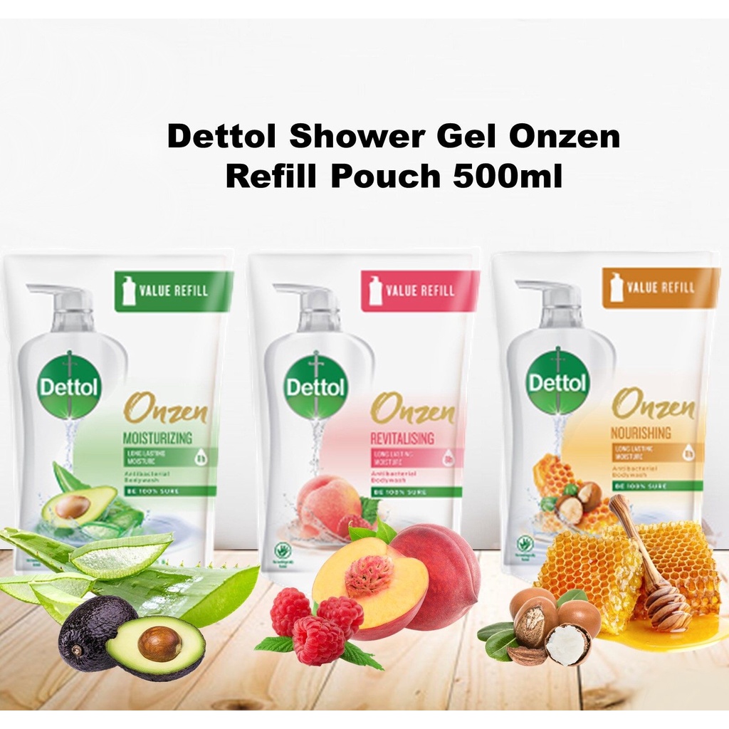 Dettol Onzen Body Wash Refill Pack 500g / 850g Revitalising/Nourishing